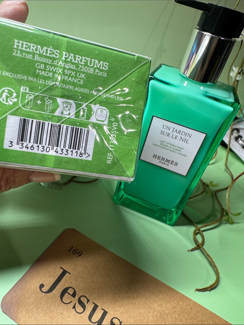 Hermes Un Jardin Sur Le Nil Moisturizing Body Lotion - Teal Green 6.5 oz - Picture 1 of 15
